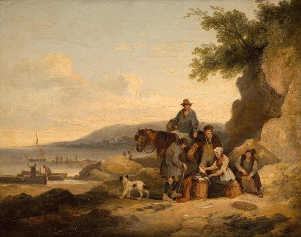 Detail of On the Beach at Portshead by William Shayer