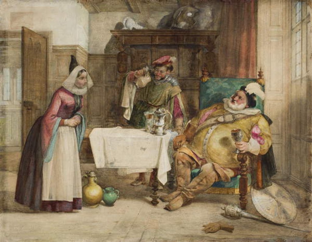 Detail of Scene from Shakespeare's 'Merry Wives of Windsor': Falstaff, Bardolf and Hostess, 1860 by William Knight Keeling