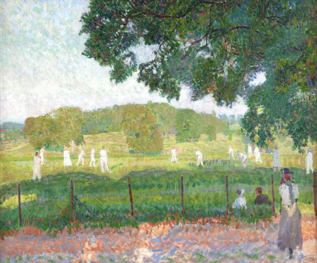 Detail of The Cricket Match, 1909 by Spencer Frederick Gore
