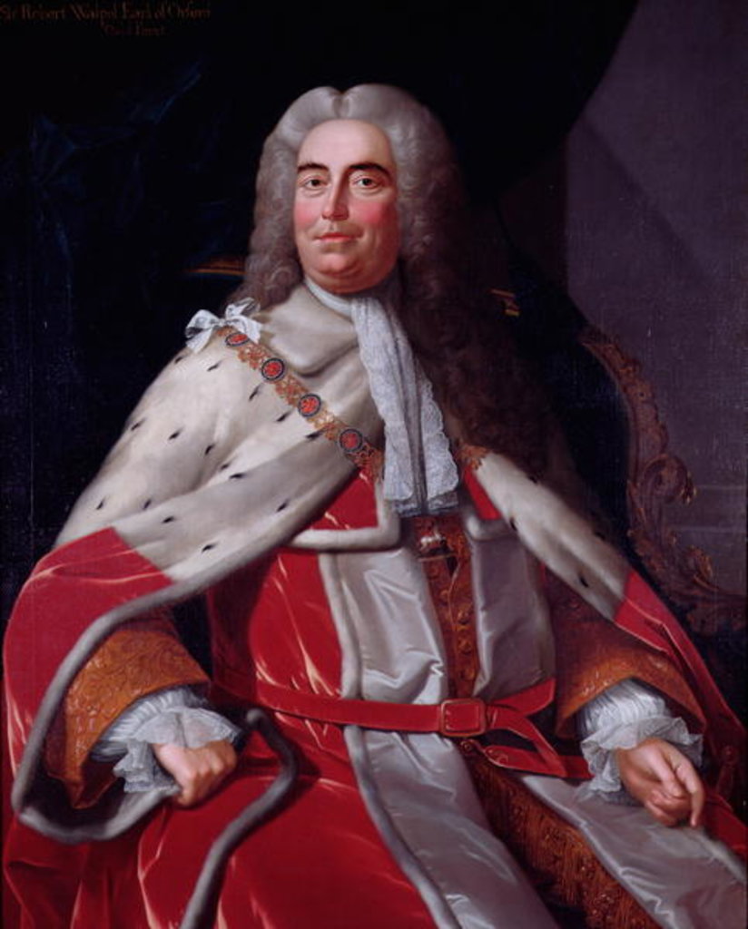 Detail of Sir Robert Walpole, Earl of Orford, first Lord of the Treasury and Chancellor of the Exchequer by Michael Dahl