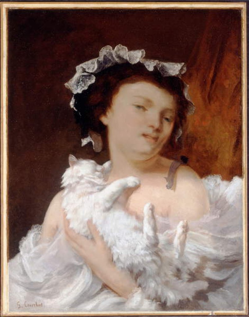 Detail of Woman with a Cat, 1864 by Gustave Courbet