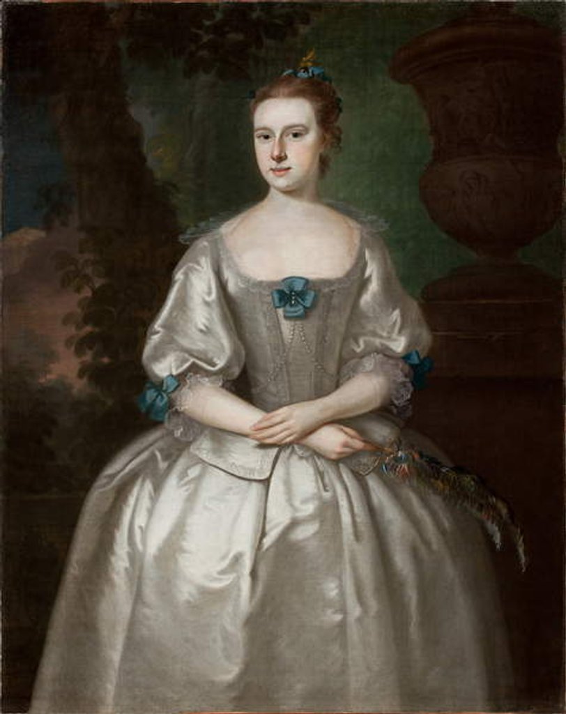 Detail of Portrait of Hannah Babcock Bours, 1759 by Joseph Jonathan Blackburn