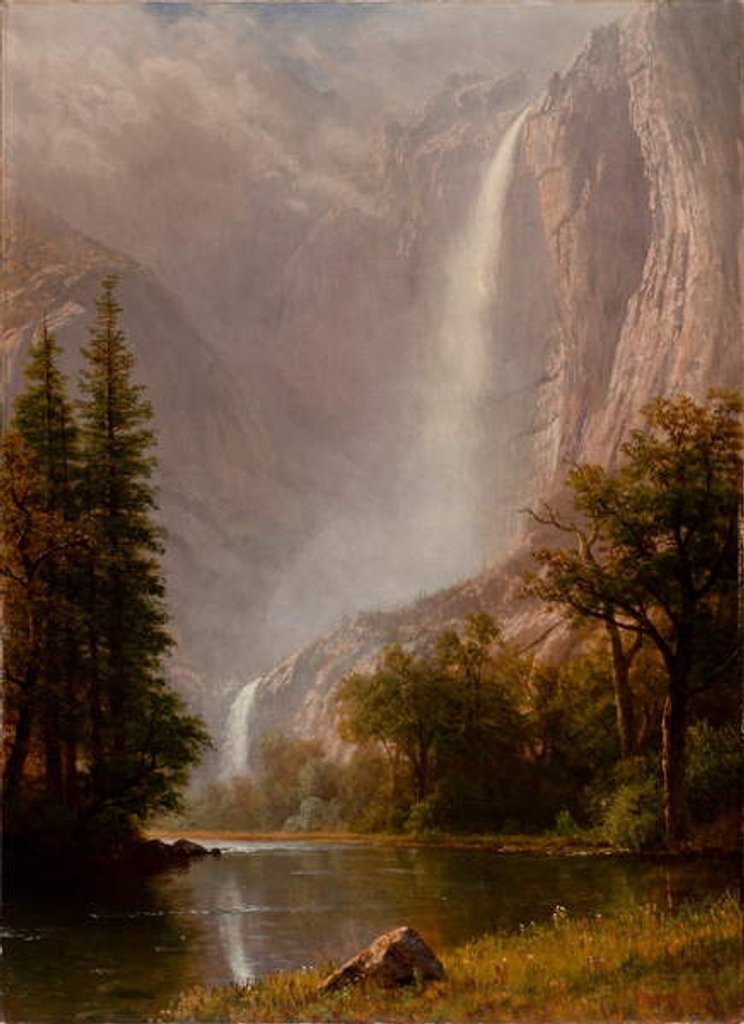 Detail of Yosemite Falls, c.1865-70 by Albert Bierstadt