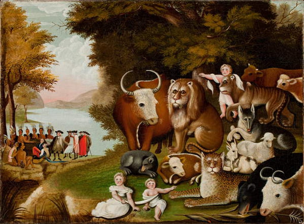 Detail of The Peaceable Kingdom, c.1833 by Edward Hicks