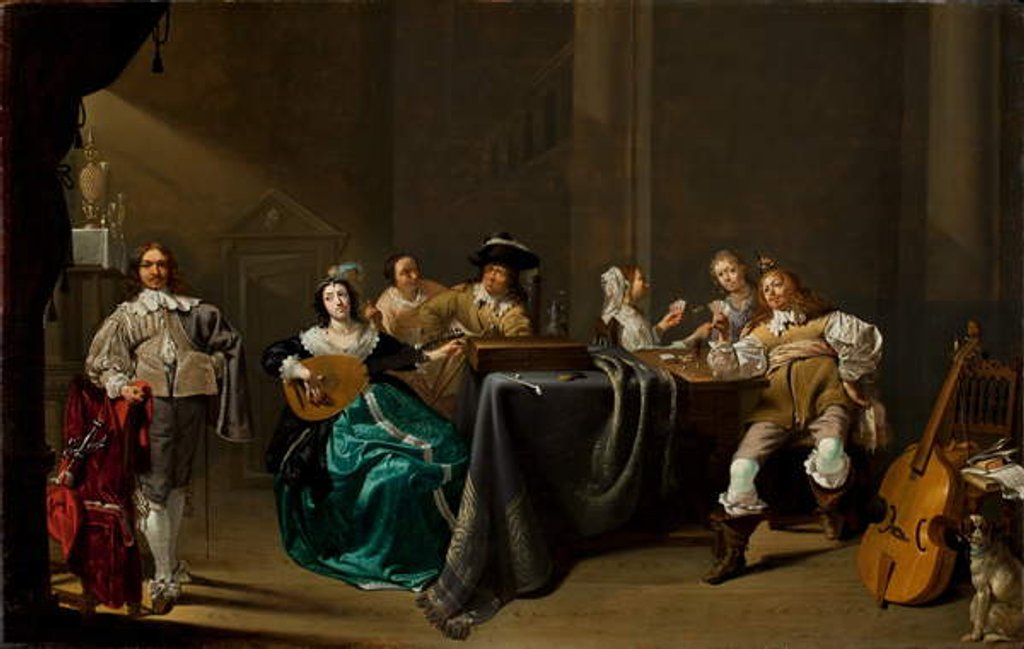 Detail of Card Players and Merrymakers by Jacob Duck