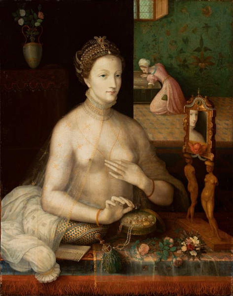 Detail of Woman at her Toilette, c.1550-70 by Fontainebleau School
