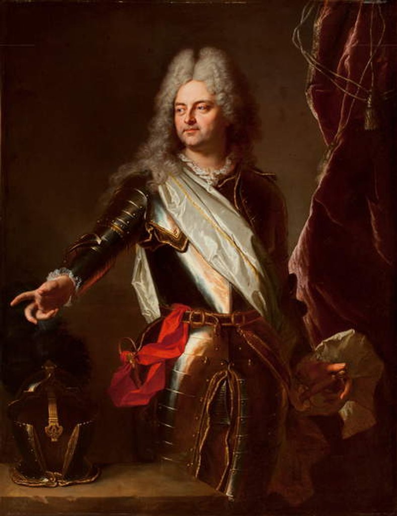 Detail of Charles-Auguste d'Allonville, Marquis de Louville by Hyacinthe Francois Rigaud