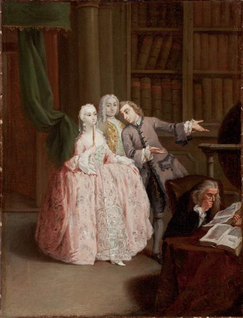Detail of Visit to a Library by Pietro Longhi