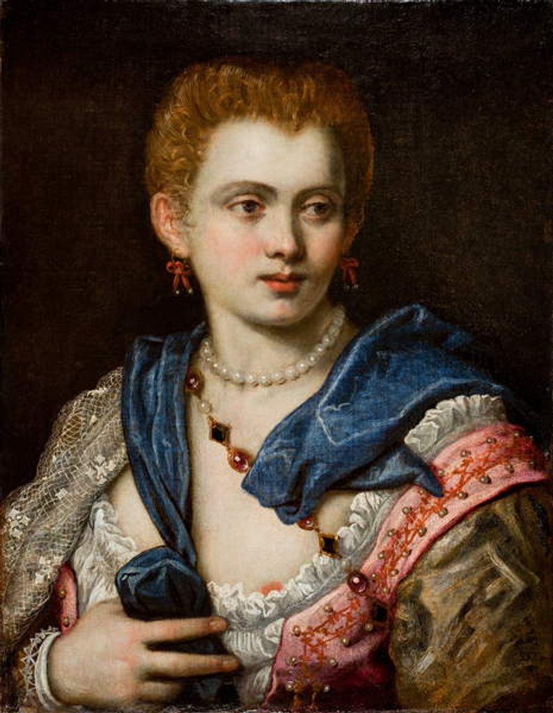 Detail of Portrait of a Lady by Jacopo Robusti Tintoretto