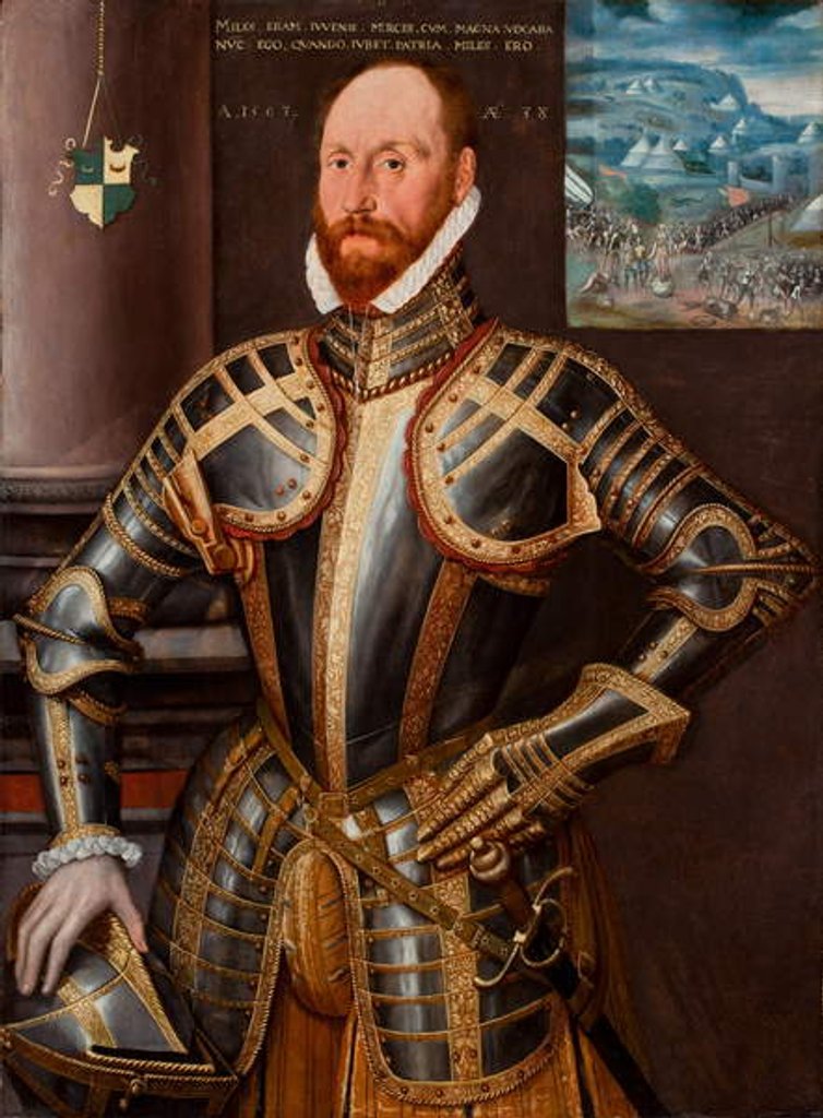 Detail of John Farnham, Gentlemen-Pensioner to Elizabeth I by or Muelen Steven van der Meulen