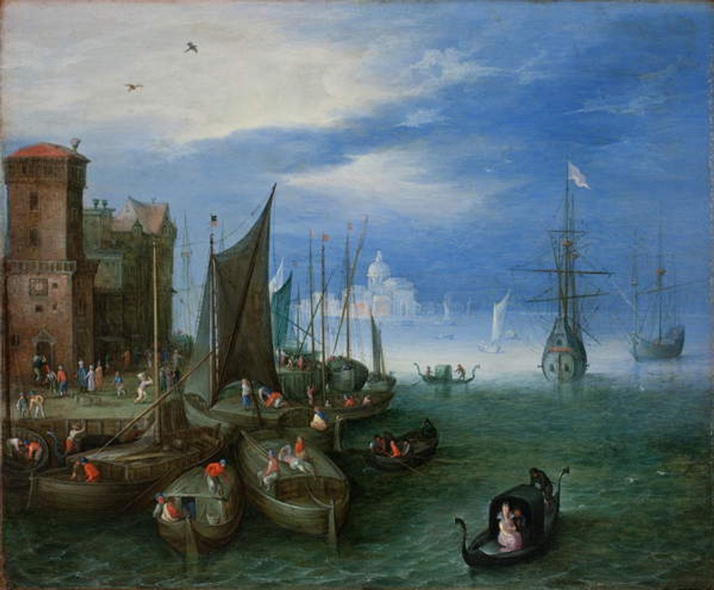 Detail of Port Scene in Venice, c.1600 by Jan the Elder Brueghel