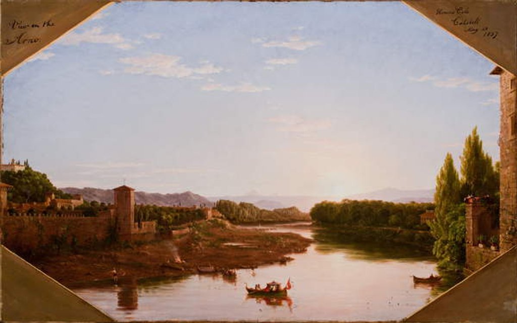 Detail of View on the Arno, near Florence, 1837 by Thomas Cole