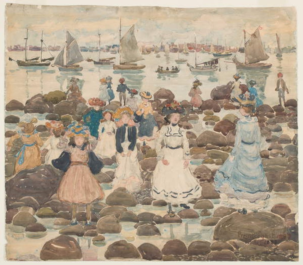 Detail of Low Tide, Beachmont, c.1902 by Maurice Brazil Prendergast
