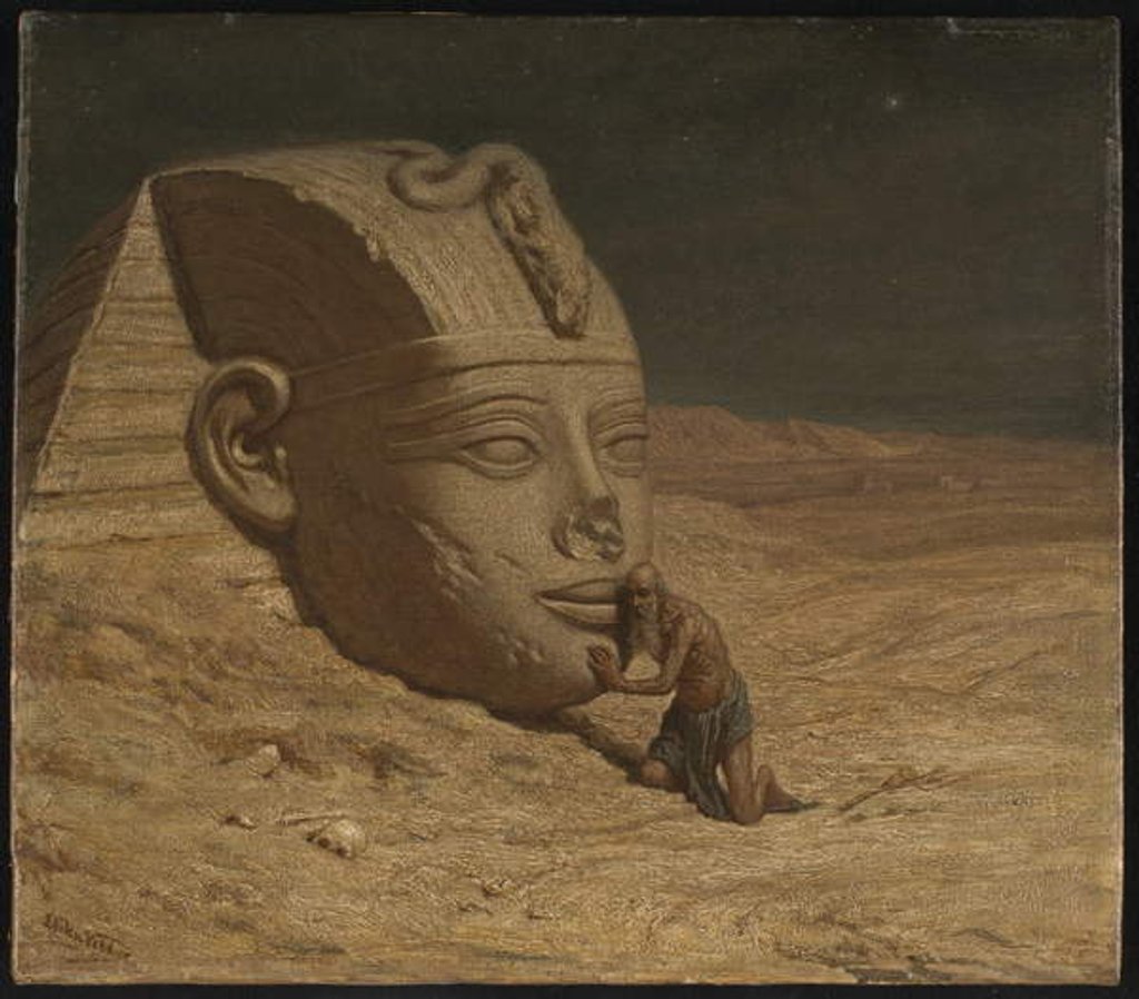 Detail of The Questioner of the Sphinx by Elihu Vedder