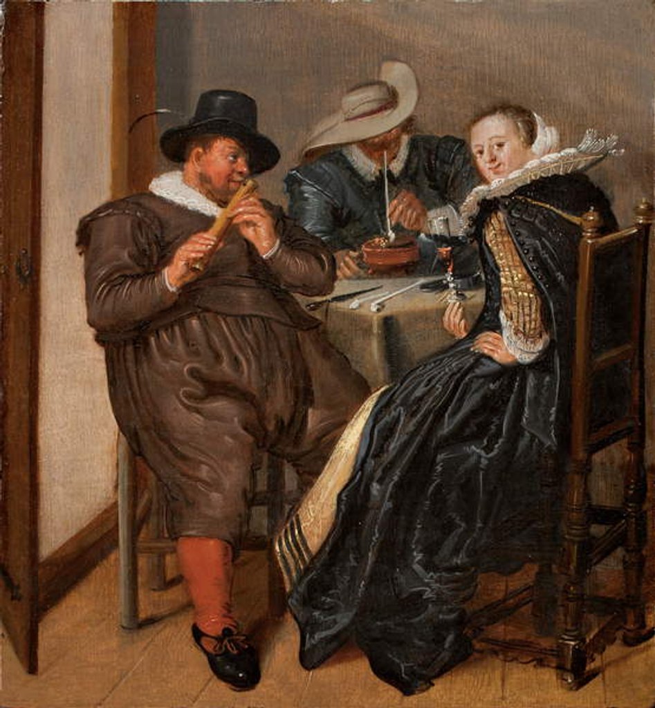 Detail of Merry Company with Flutist by Dirck Hals