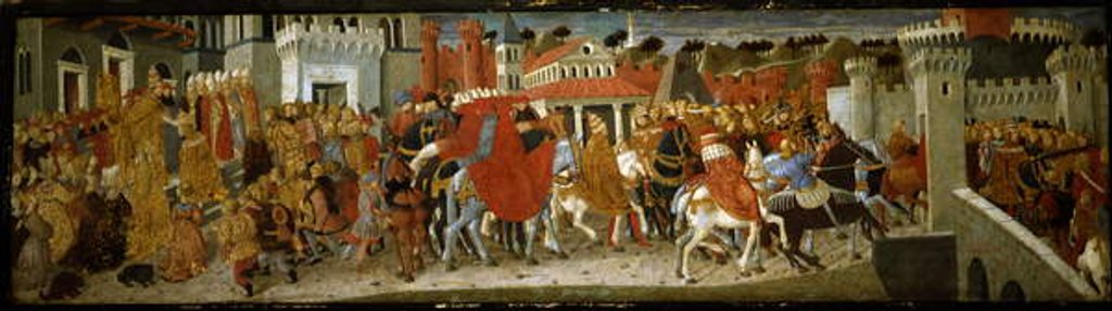 Detail of Scenes from the Coronation of the Emperor Frederick III in Rome by Giovanni Di Ser Giovanni Lo Scheggia Guidi