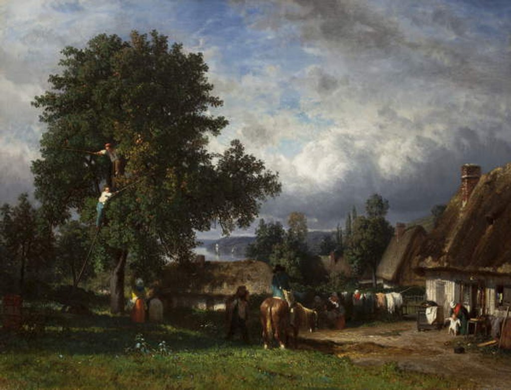 Detail of Apple Harvest in Normandy, 1835-65 by Constant-Emile Troyon