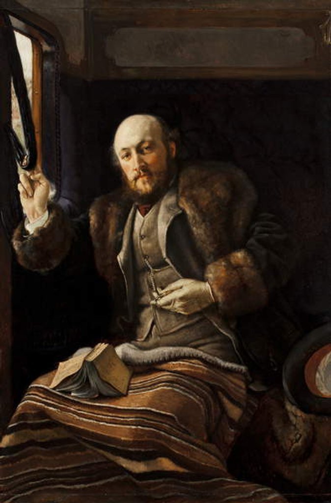 Detail of Gentleman in a Railway Carriage, 1870-80 by James Jacques Joseph Tissot