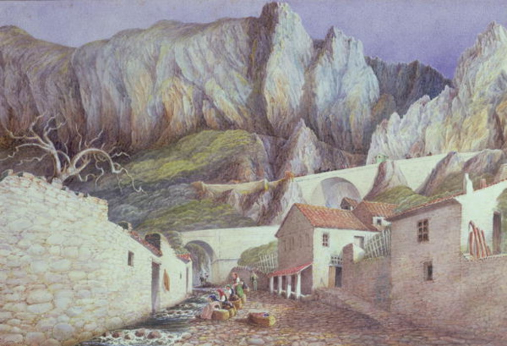 Detail of The Gorge at Menton, 1882 by S. Holden