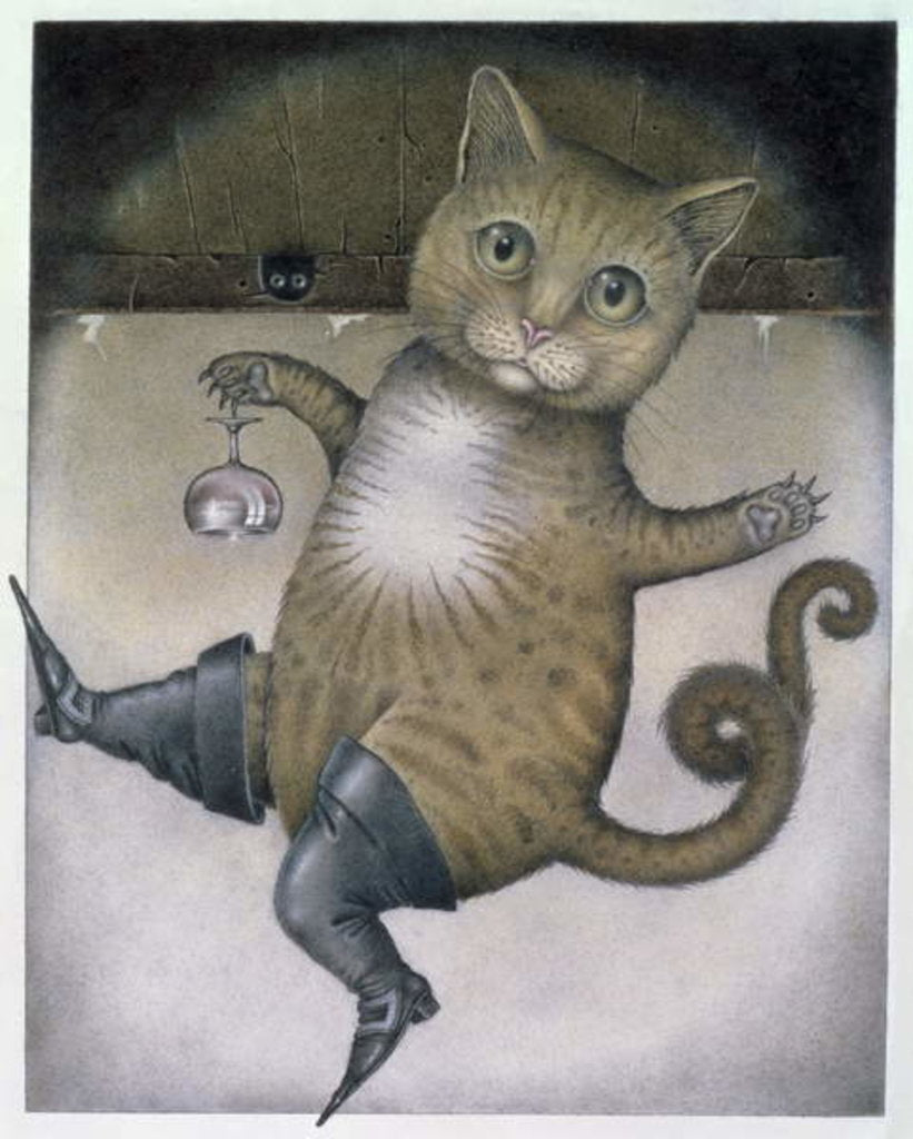 Detail of Puss in Boots doing a Somersault by Wayne Anderson