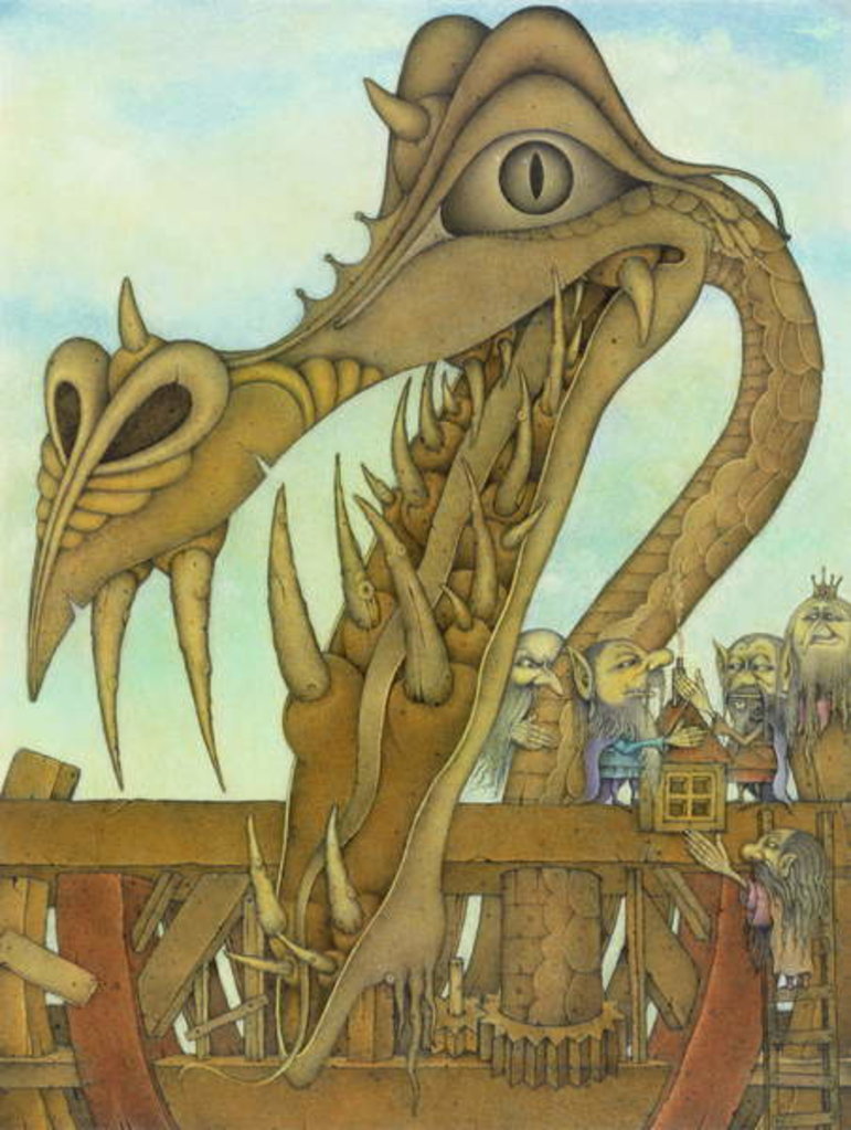Detail of Creation of a Dragon, 1983 by Wayne Anderson