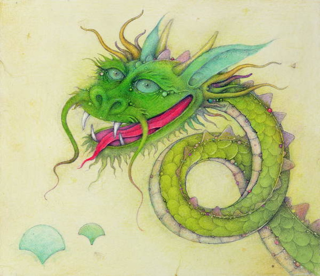 Detail of The Blue Eared Dragon, 2000 by Wayne Anderson