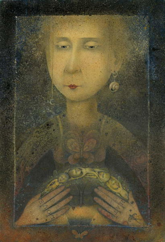 Detail of Tattooed Faery Juggler, 2005 by Wayne Anderson