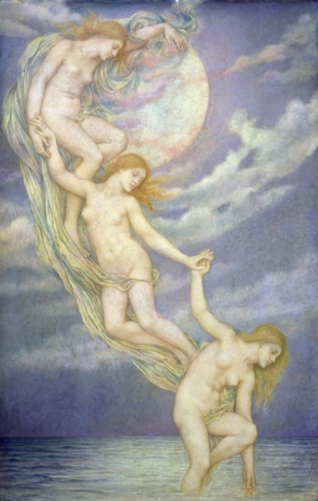 Detail of Moonbeams Dipping into the Sea by Evelyn De Morgan