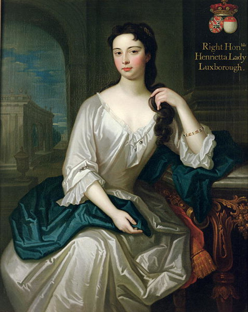 Detail of Portrait of Henrietta, daughter of Henry, 1st Viscount St. John, married in 1727 Robert Knight, created Baron Luxborough of Shannon in 1745 by Charles d' Agar