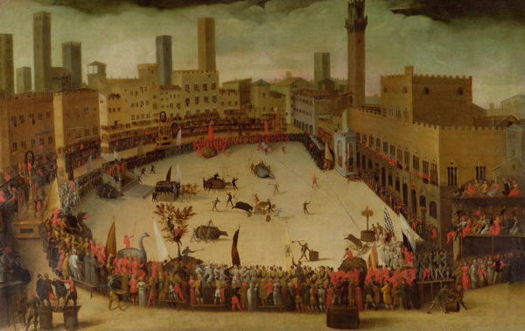 Detail of A Festa in the Campo del Campo, Siena, 1597 by Vincenzo Rustici