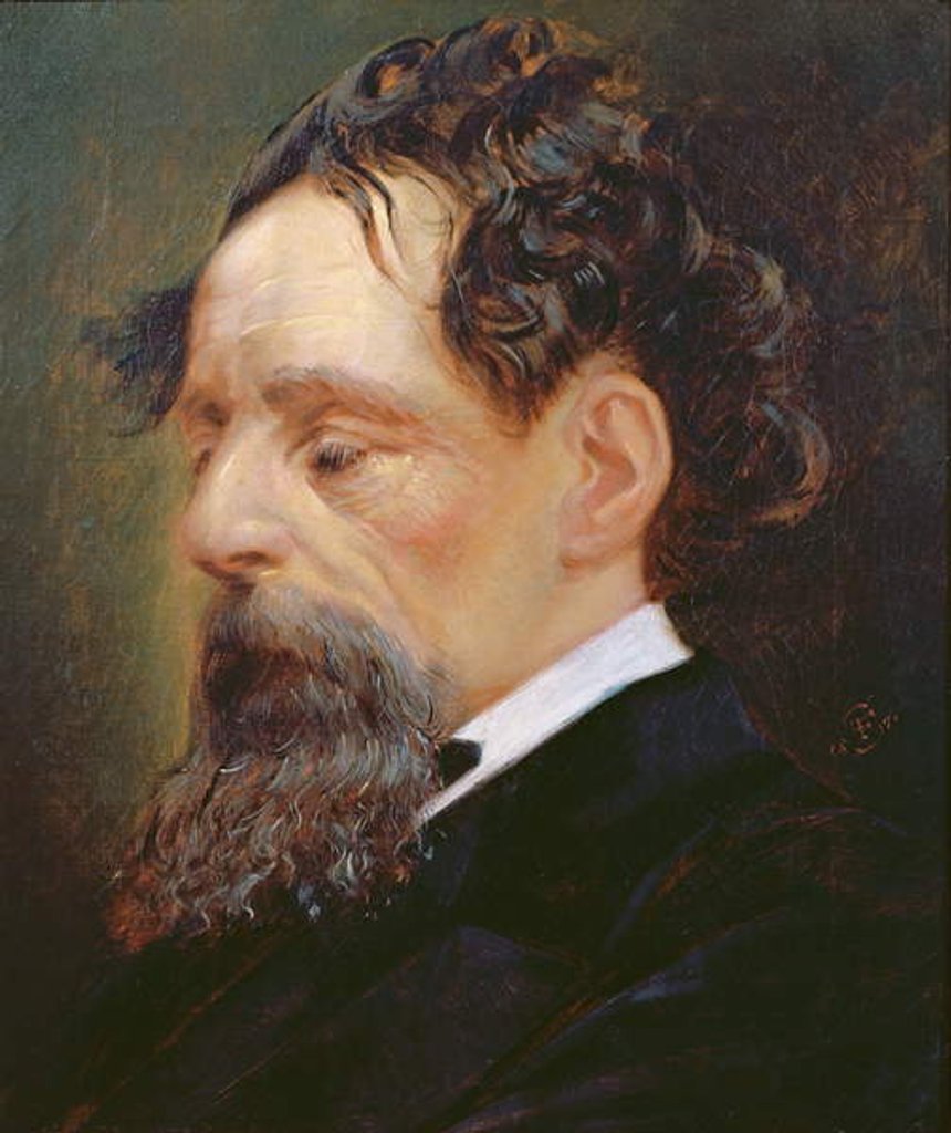 Detail of Portrait of Charles Dickens 1871 by Frederick Sargent