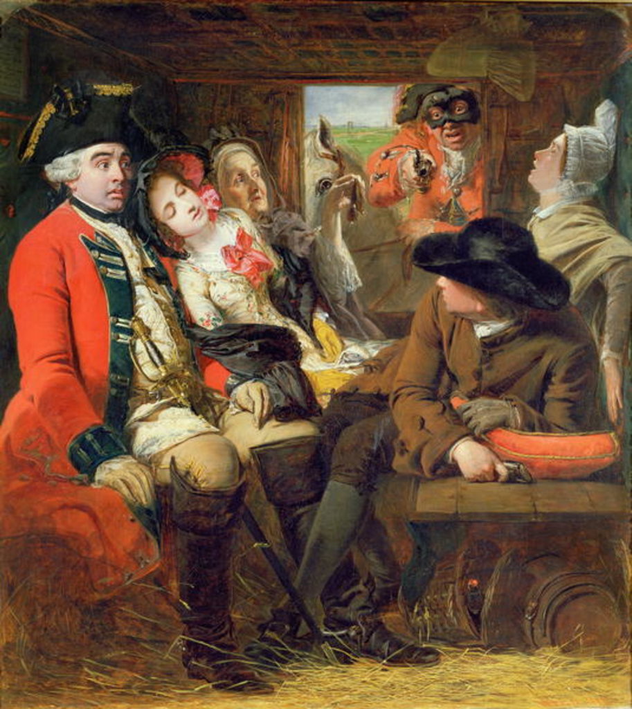 Detail of A Stagecoach Adventure, Bagshot Heath, 1848 by William Powell Frith