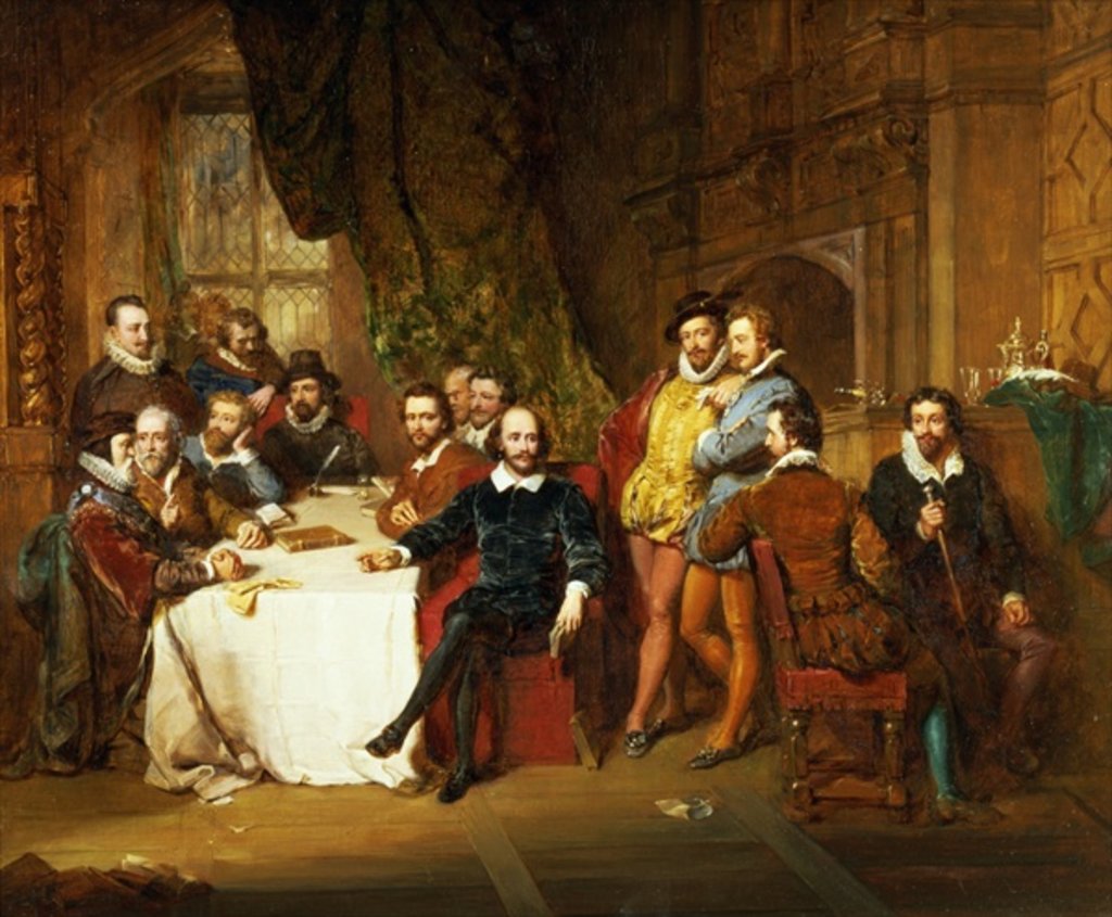 Detail of Shakespeare and his Friends at the Mermaid Tavern, 1850 by John Faed