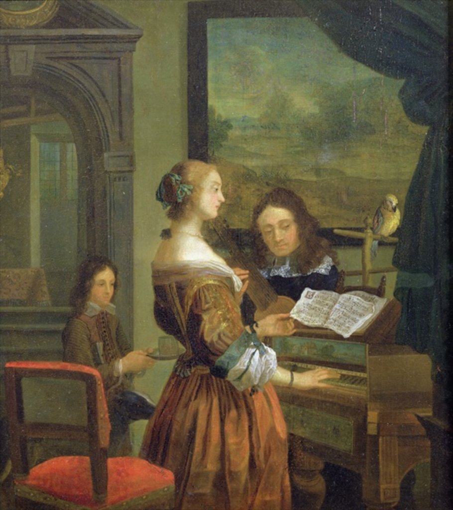 Detail of The Music Lesson by Willem van Mieris