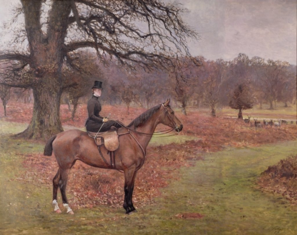 Detail of Lady Mabel Bridgeman on 'Claribel', 1885 by Charles Augustus Henry Lutyens