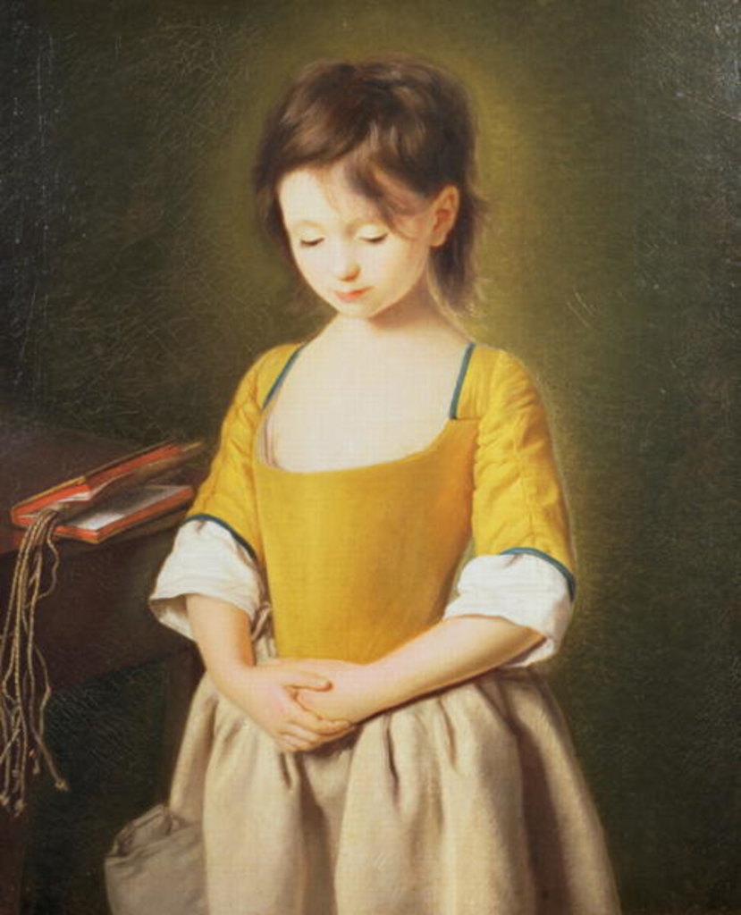 Detail of Portrait of a Young Girl, La Penitente by Pietro Antonio Rotari