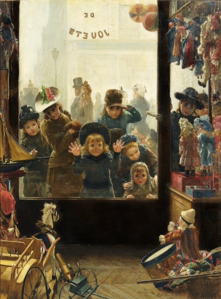Detail of The Toyshop Window by Timoleon Marie Lobrichon