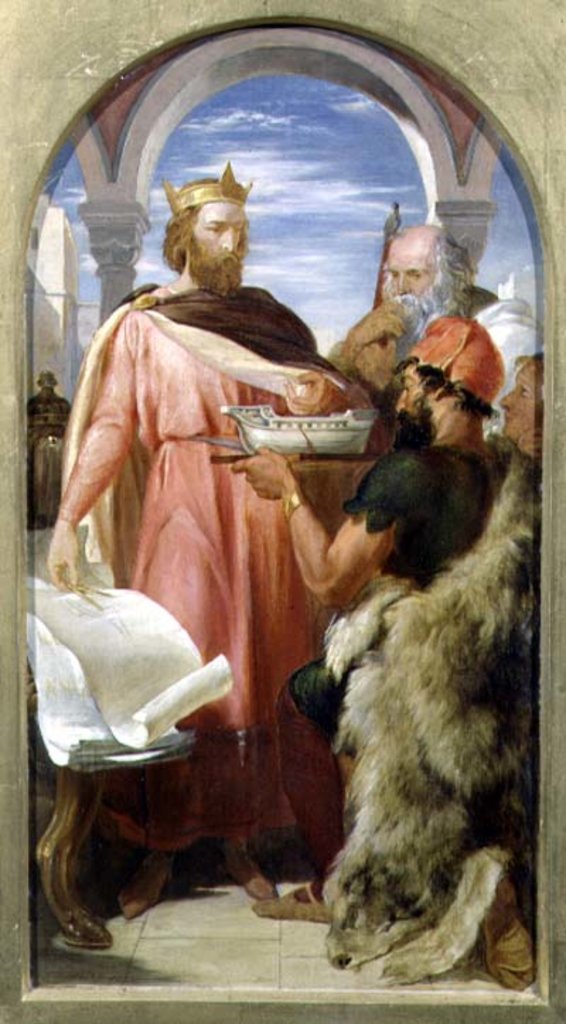 Detail of A model for Alfred's Navy, 1851 by John Callcott Horsley