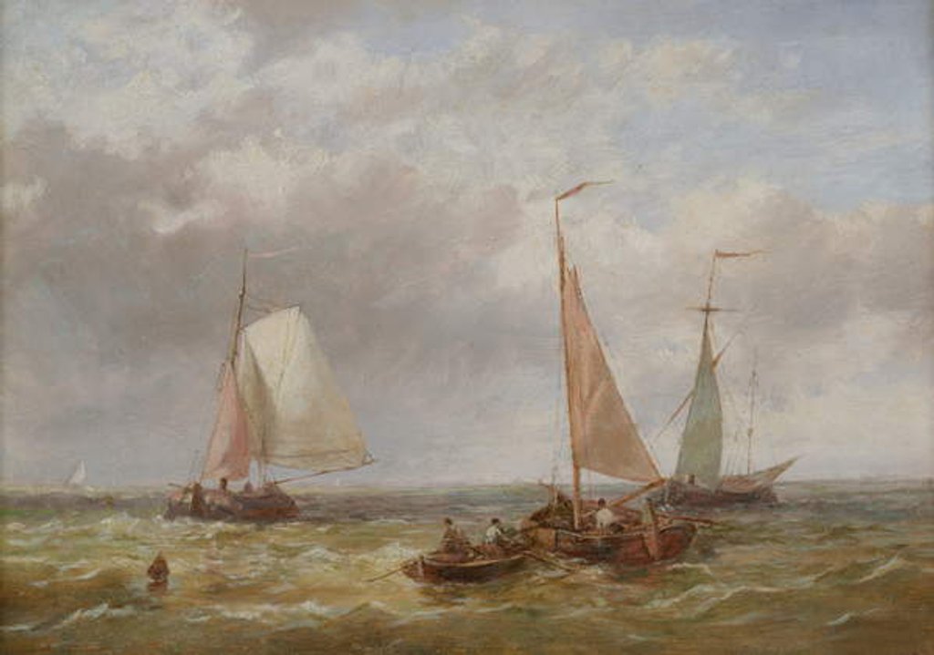 Detail of Fishing Boats at Sea by Abraham Hulk