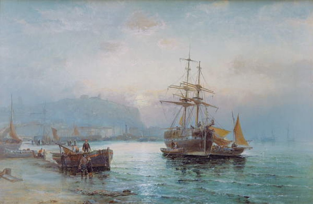 Detail of Scarborough Harbour by William A. Thornley or Thornbery