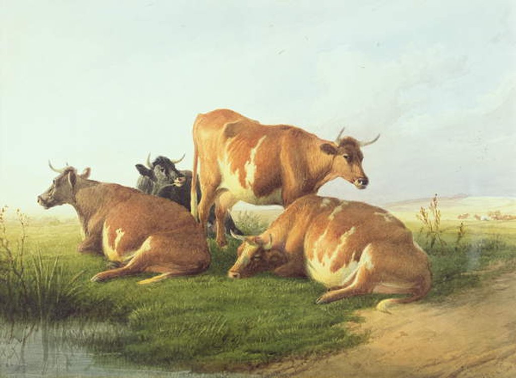 Detail of Cattle in a Landscape by Thomas Sidney Cooper