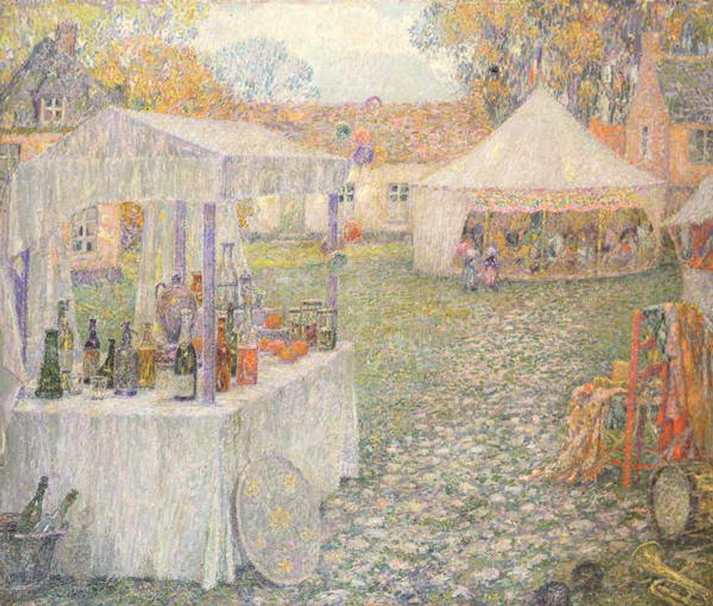 Detail of The Booths by Henri Eugene Augustin Le Sidaner