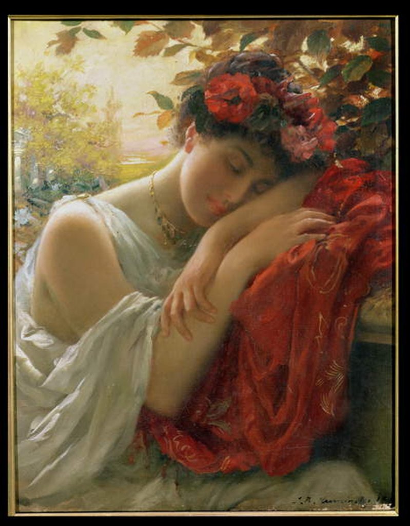 Detail of Woman Dreaming by Thomas Benjamin Kennington