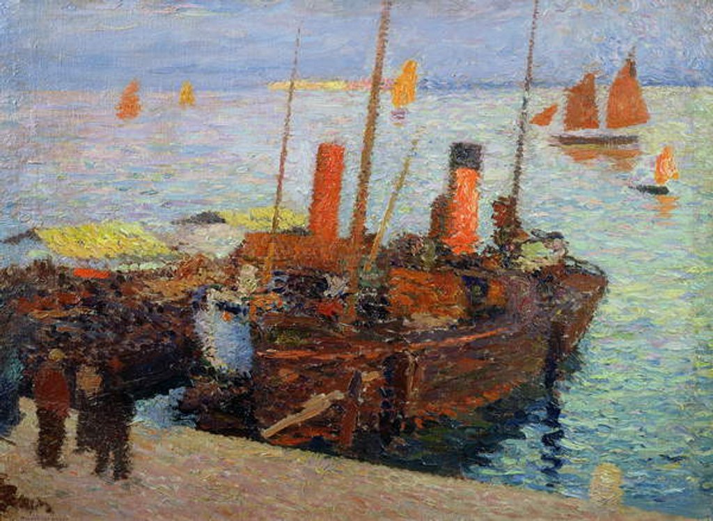 Detail of Boats in the Bay of St. Malo, c.1910 by Henri Jean Guillaume Martin