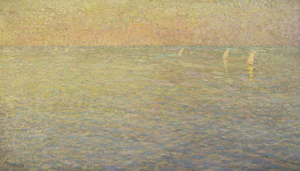 Detail of Boats on the Sea by Alfred William Finch