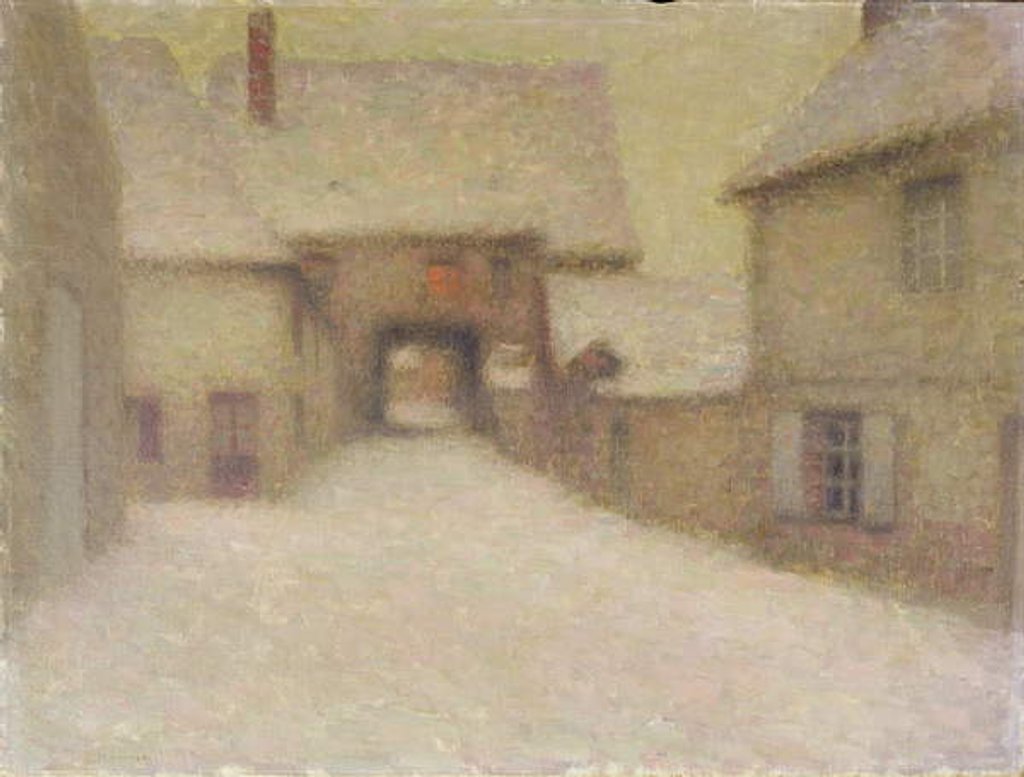 Detail of Snow, the Old Village, Gerberoy, 1902 by Henri Eugene Augustin Le Sidaner