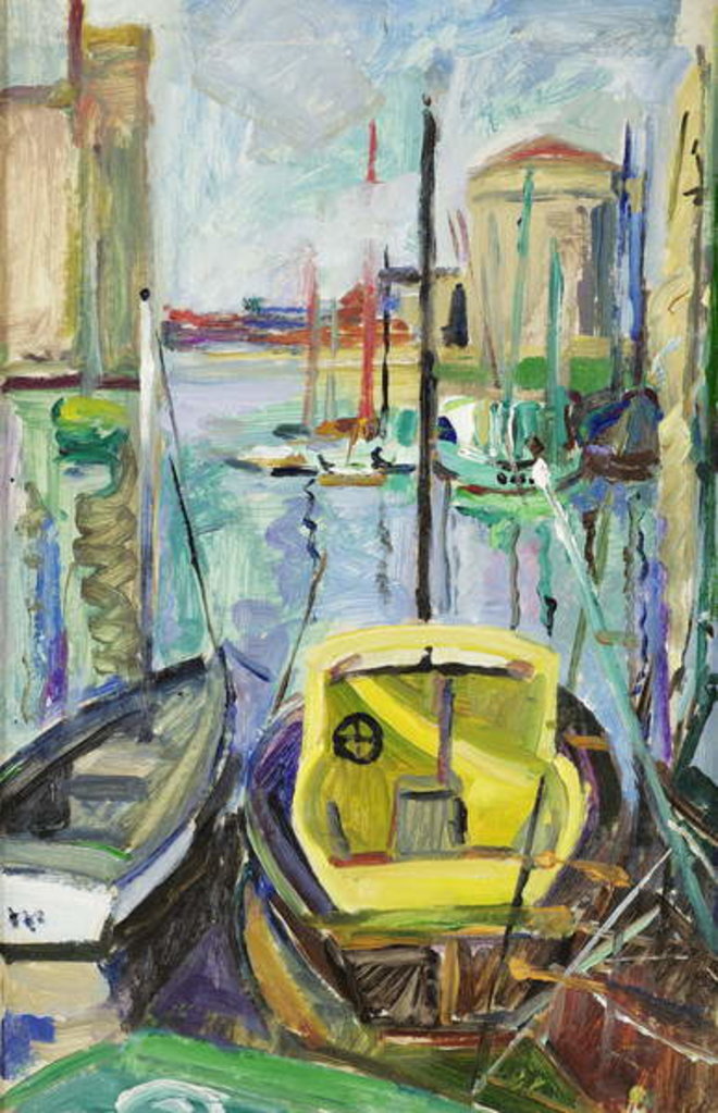 Detail of Le Vieux Port, La Rochelle, c.1930 by Mildred Bendall