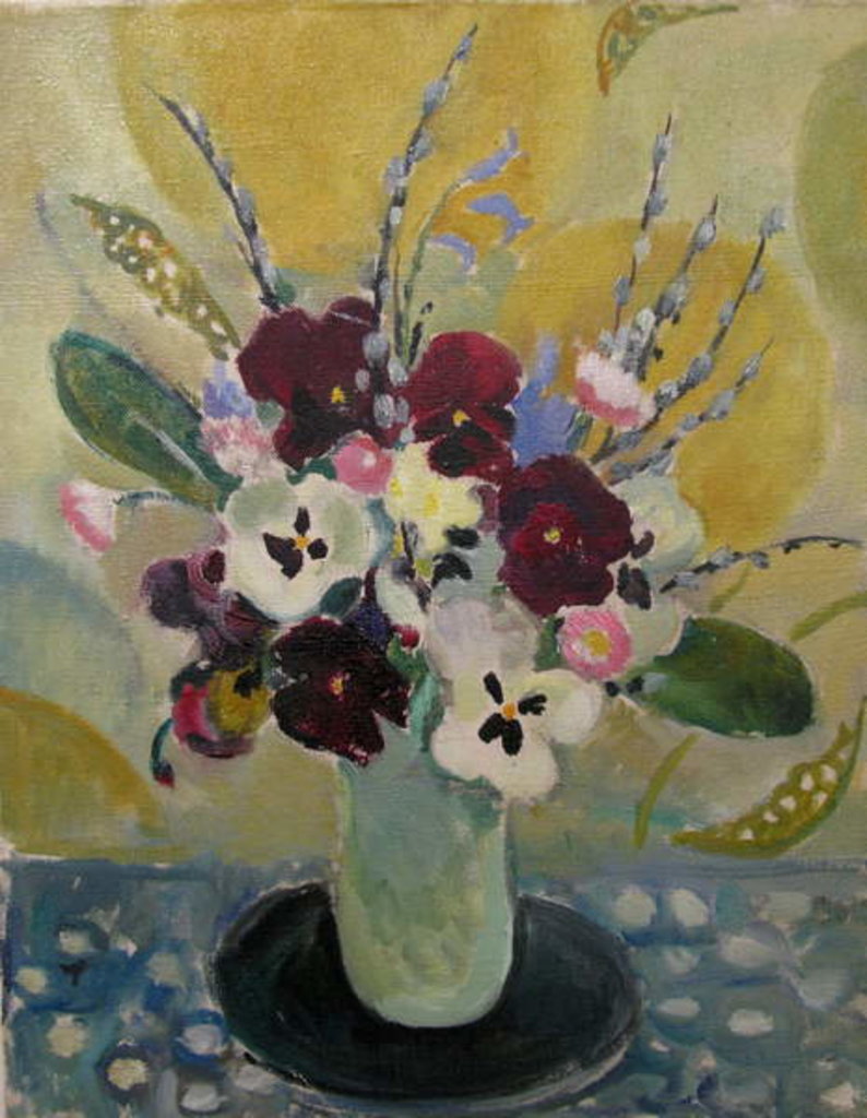 Detail of Still life with pansies, c.1930 by Mildred Bendall