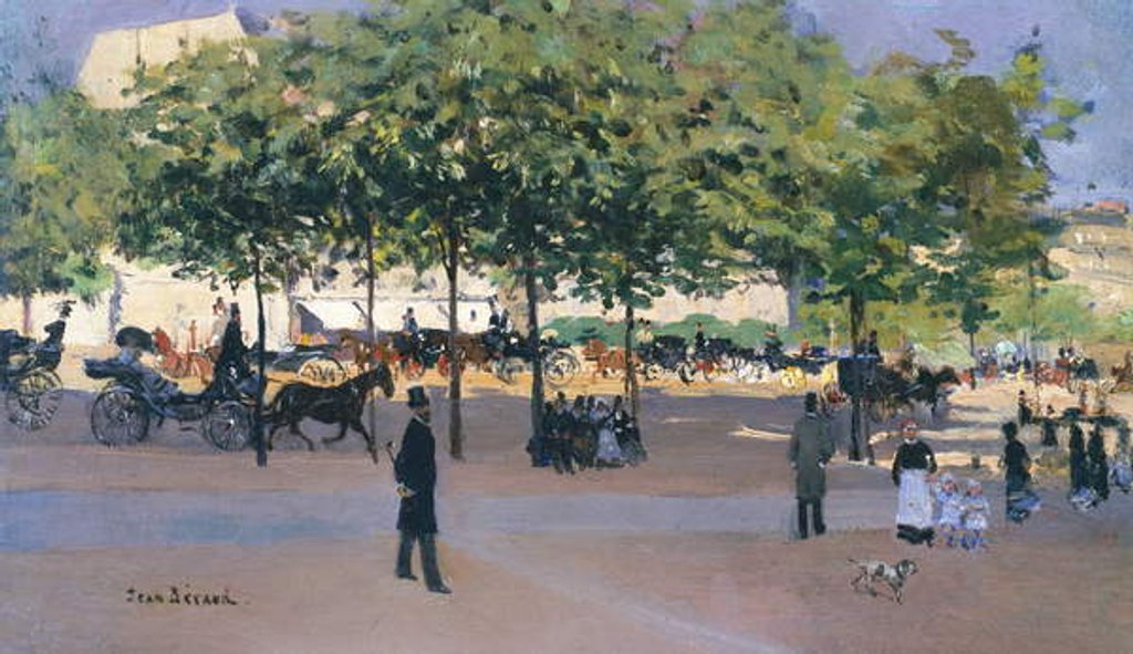 Detail of Promenade on a Sunday afternoon, Paris by Jean Beraud