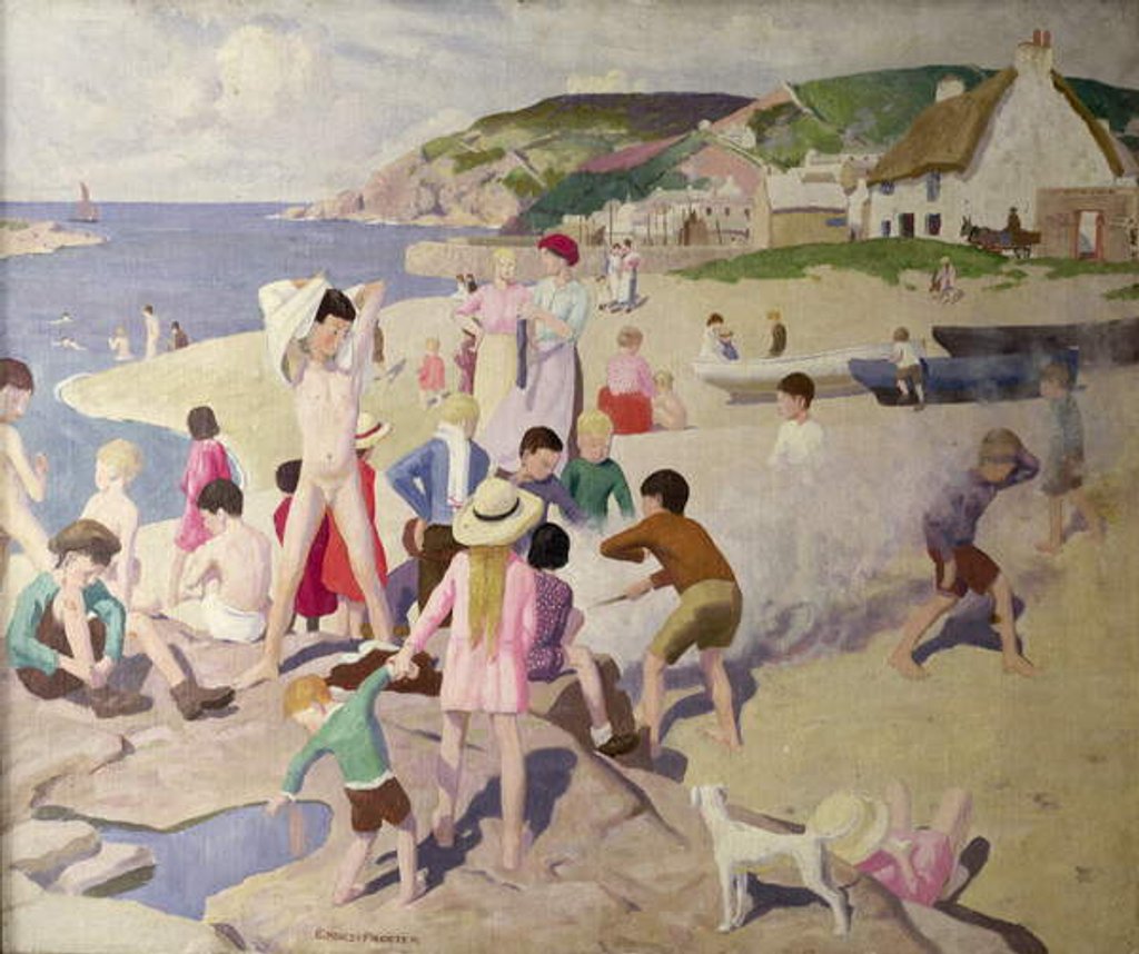 Detail of Beach Scene, c.1925 by Ernest Procter